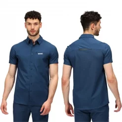 Meilleure vente 🎉 Textile Chemise Manches Courtes Regatta Kioga II Bleue 🧨 -VOYAGE LES INDISPENSABLES Soldes Boutique chemise manches courtes regatta kioga ii bleue 1