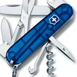 Nouveau 🎁 Couteau Suisse Victorinox Climber Bleu Translucide ✔️ -VOYAGE LES INDISPENSABLES Soldes Boutique couteau suisse victorinox climber bleu translucide 1