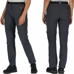 Nouveau 🛒 Textile Pantalon Regatta 👩 Women Xert Stretch Z/O Trousers III Gris 😀 -VOYAGE LES INDISPENSABLES Soldes Boutique pantalon regatta women xert stretch zo trousers iii gris 1
